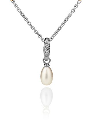 Kohinoor Elina white gold diamond pendant with pearls 123-267V-04