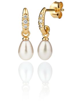 Kohinoor Elina kultaiset diamond-pearl earrings 143-267-08