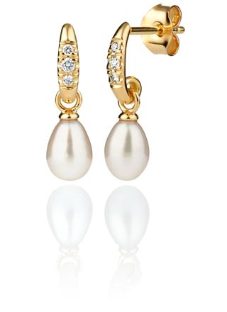 Kohinoor Elina kultaiset diamond-pearl earrings 143-267-08