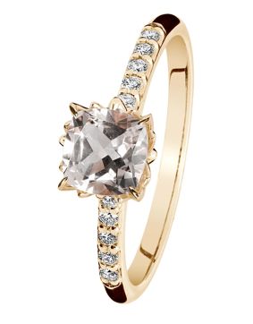 Kohinoor Rosa gold morganite diamond ring 933-260-10-cush