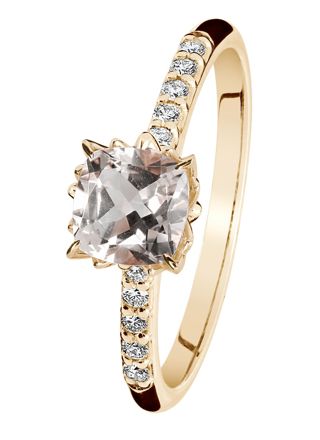 Kohinoor Rosa gold morganite diamond ring 933-260-10-cush