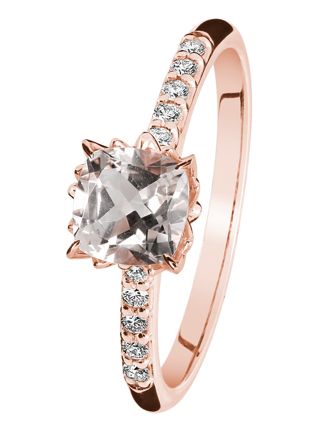 Kohinoor Rosa rose gold morganite diamond ring 933-260P-10-cush