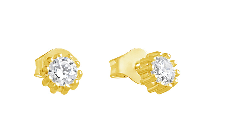 Lempikoru Bud solitaire stud earrings 4 mm gold plated 53 079 01 000