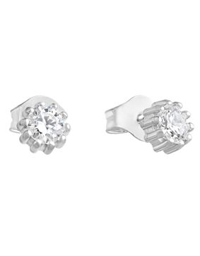 Lempikoru Bud solitaire stud earrings 4 mm silver platinum 33 079 01 000