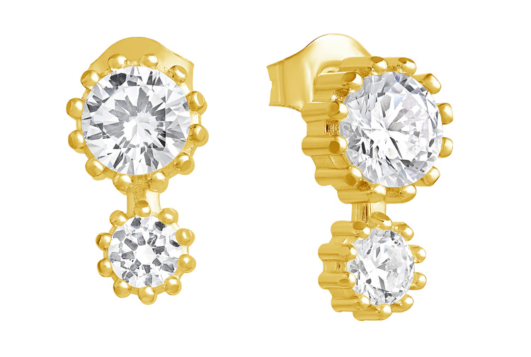 Lempikoru Bud two stone stud earrings gold plated 53 078 01 000