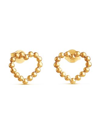 Lempikoru pearl love silver gold plated heart earrings 54 085 00 000