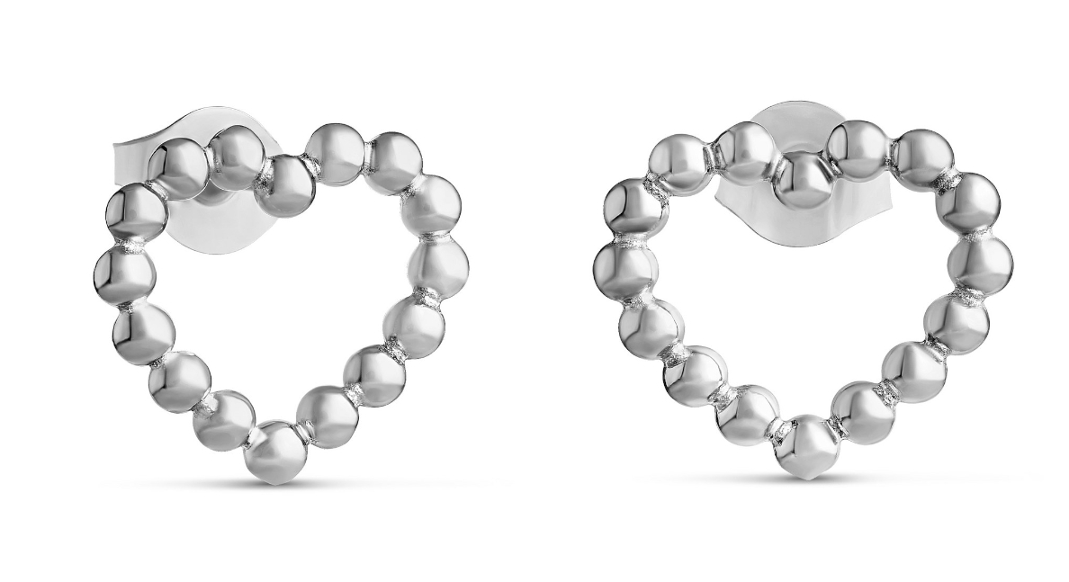 Lempikoru pearl love silver platinum heart earrings 34 085 00 000