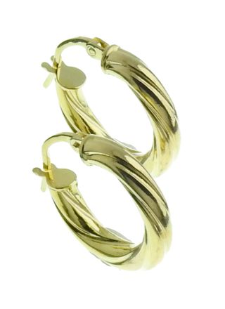 14ct Gold Hoop Earrings 16mm KR1-34