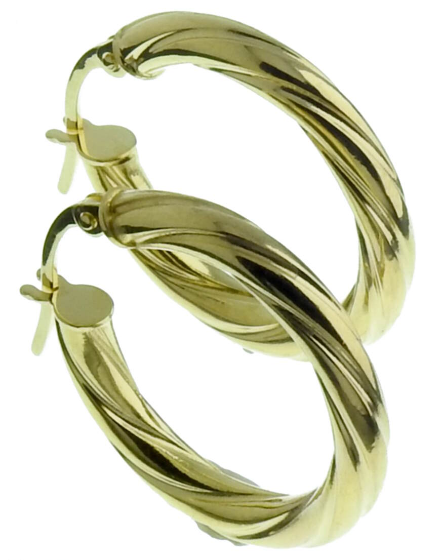 14ct Gold Hoop Earrings 20mm KR1-35