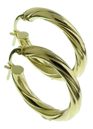 14ct Gold Hoop Earrings 20mm KR1-35