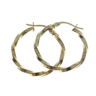 14ct Gold Hoop Earrings 24 mm KR3-3