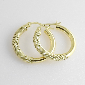 18ct Gold Hoop Earrings 20 mm KR4-1