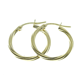 14ct Gold Hoop Earrings 19 mm KR4-2
