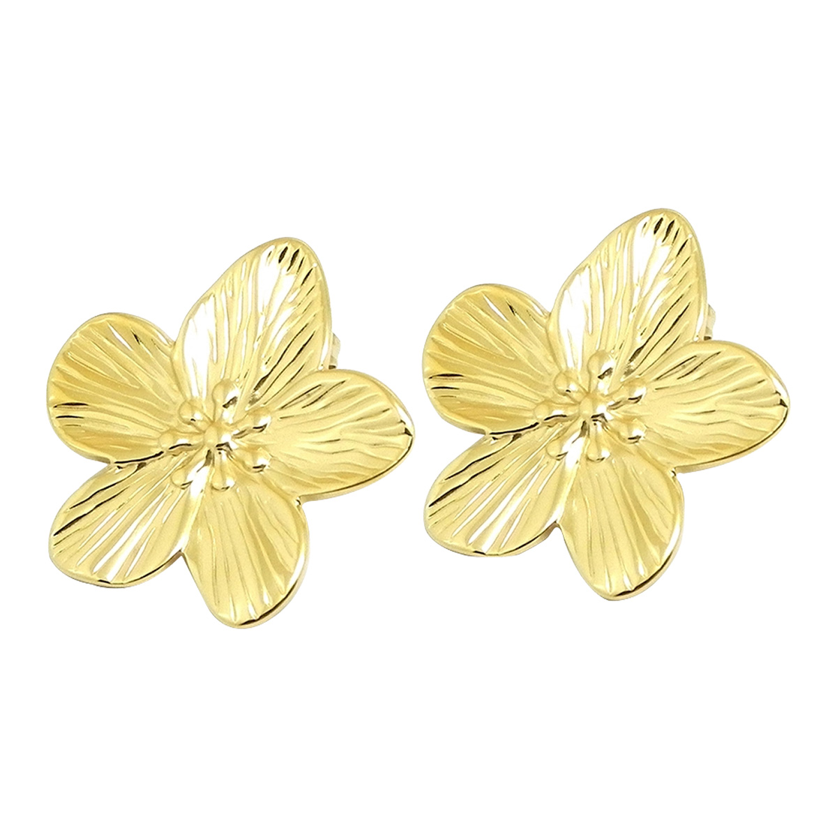 Lykken Trend gold-plated flower earrings 30 mm
