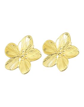 Lykken Trend gold-plated flower earrings 30 mm