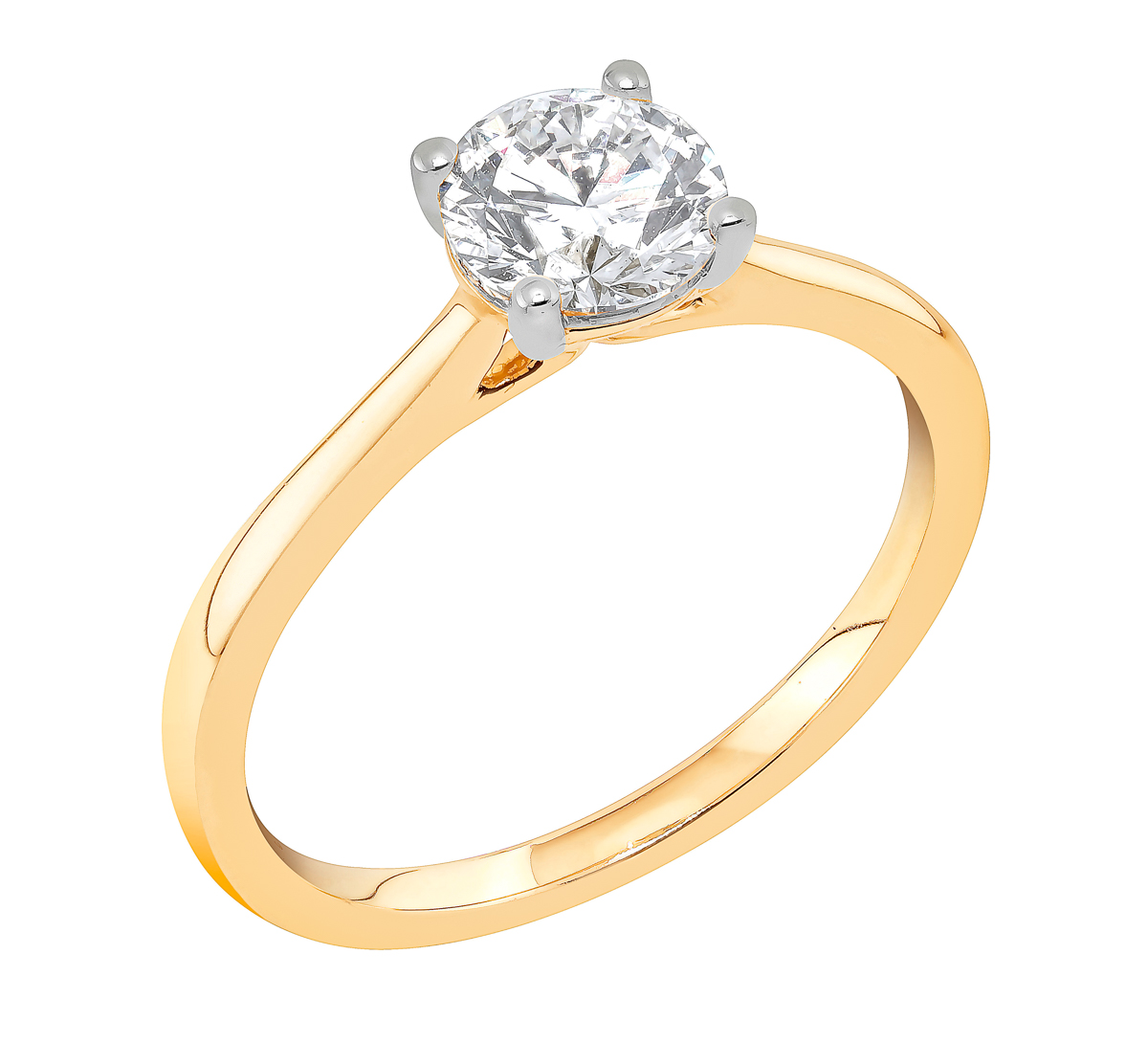 Midem Helsinki solitaire diamond ring 1,00ct yellow gold