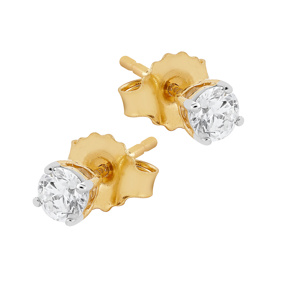 Midem Helsinki diamond earrings 0,25ct yellow gold