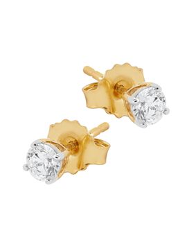 Midem Helsinki diamond earrings 0,25ct yellow gold