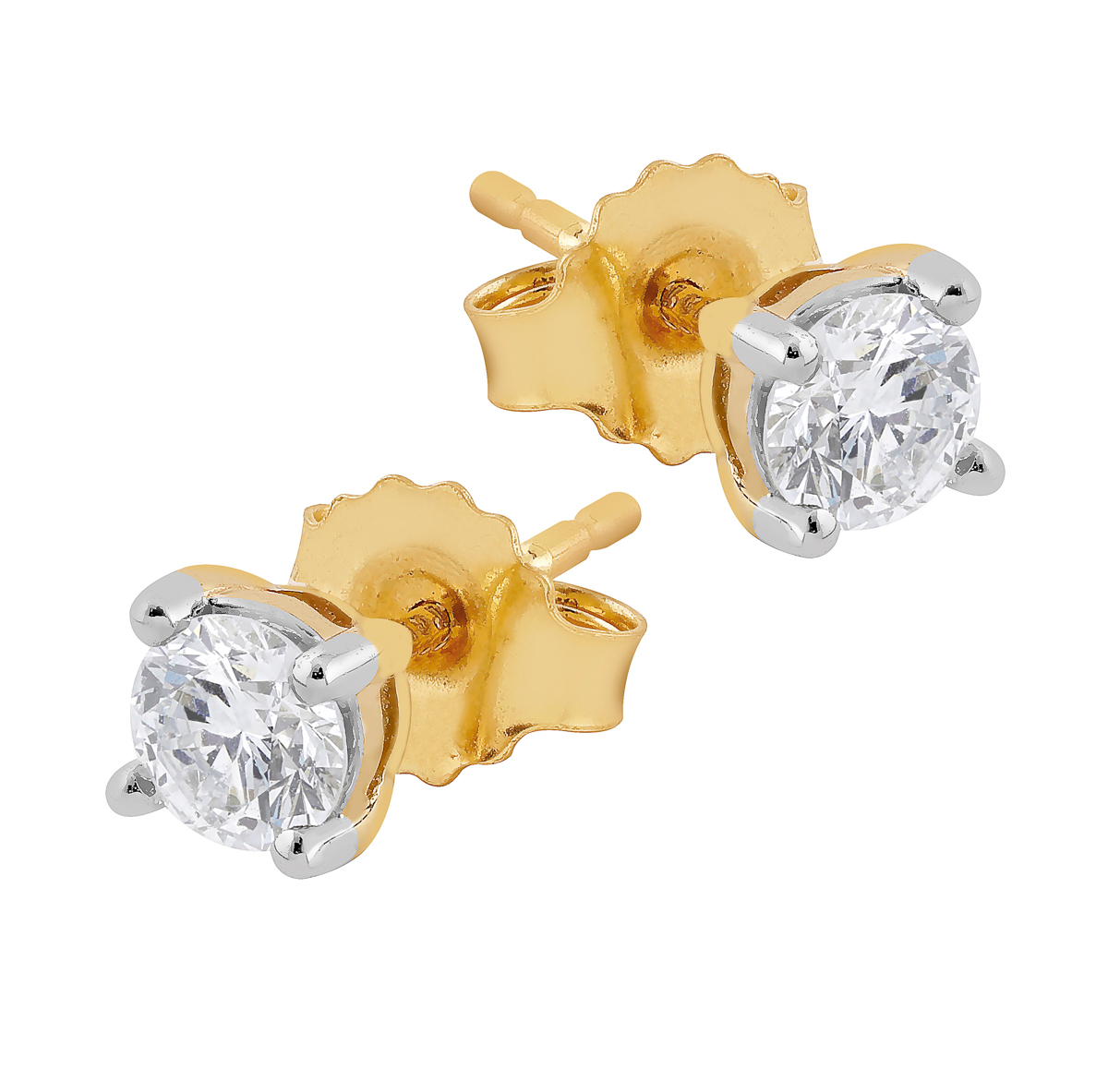 Midem Helsinki diamond earrings 0,50ct yellow gold
