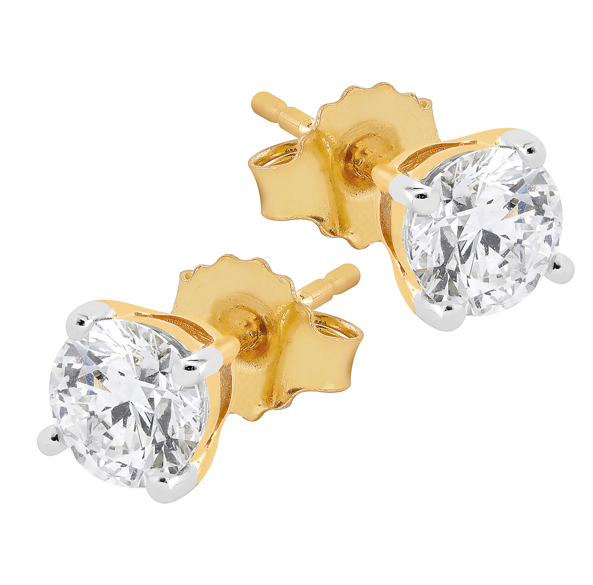 Midem Helsinki diamond earrings 1,00ct yellow gold