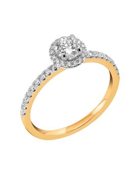 Midem Paris halo-diamond ring 0,75ct yellow gold