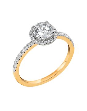 Midem Paris halo-diamond ring 1,25ct yellow gold