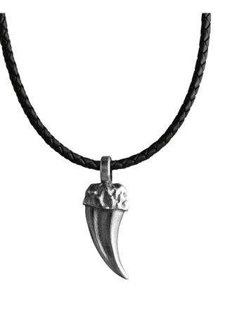 Lempikoru Strong big patinated silver-leather necklace 42 631 86 500