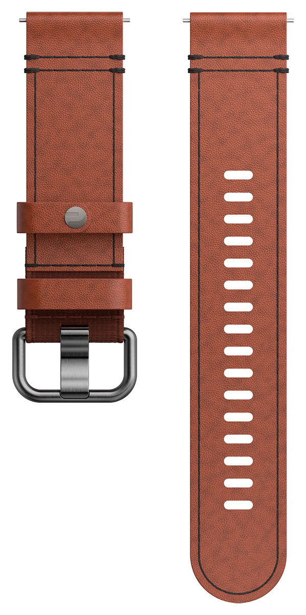 Polar brown Premium leather watch strap 22 mm M/L