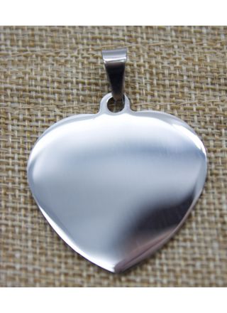Pet name tag heart silver