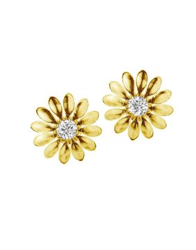 Lempikoru Kukkanen stud earrings clear gold plated 5307501000
