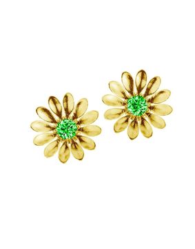 Lempikoru Kukkanen stud earrings green gold plated 5307512000