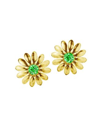 Lempikoru Kukkanen stud earrings green gold plated 5307512000