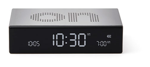 LEXON alarm clock Flip Premium Silver