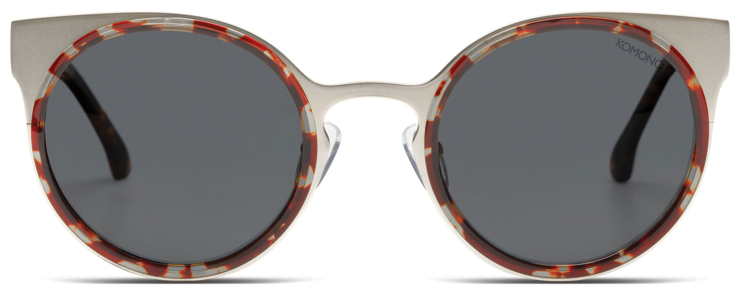 KOMONO Lulu steel White gold havana sunglasses