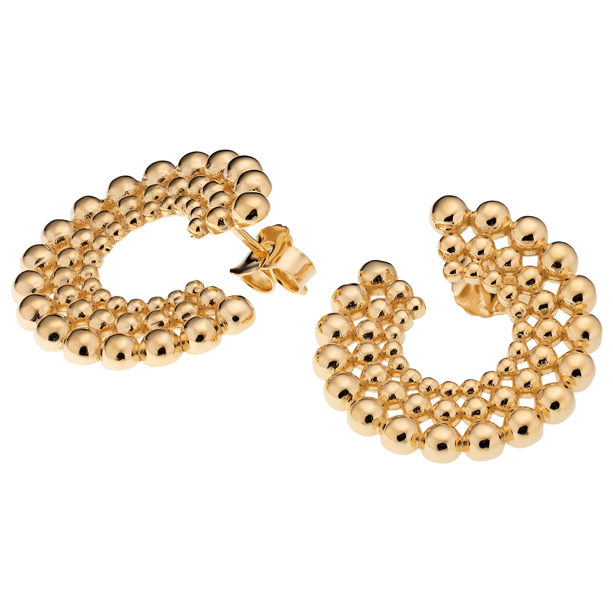 Lumoava Time gold-plated silver hoops L64254220000