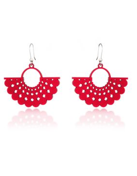 Lumoava Time plywood earrings red LV5244200060