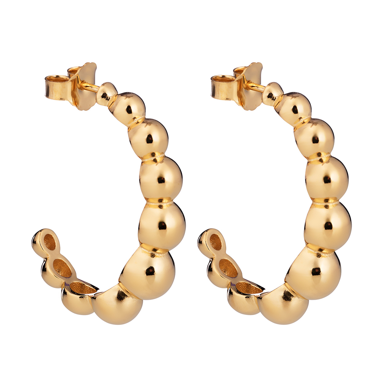Lumoava BonBon gold-plated silver hoops L64252400000
