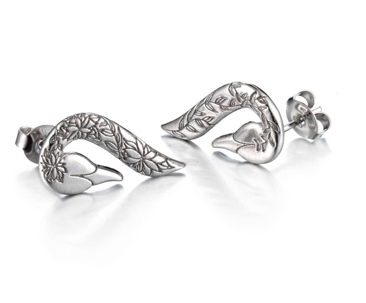 Lumoava swans silver earrings L54230800000