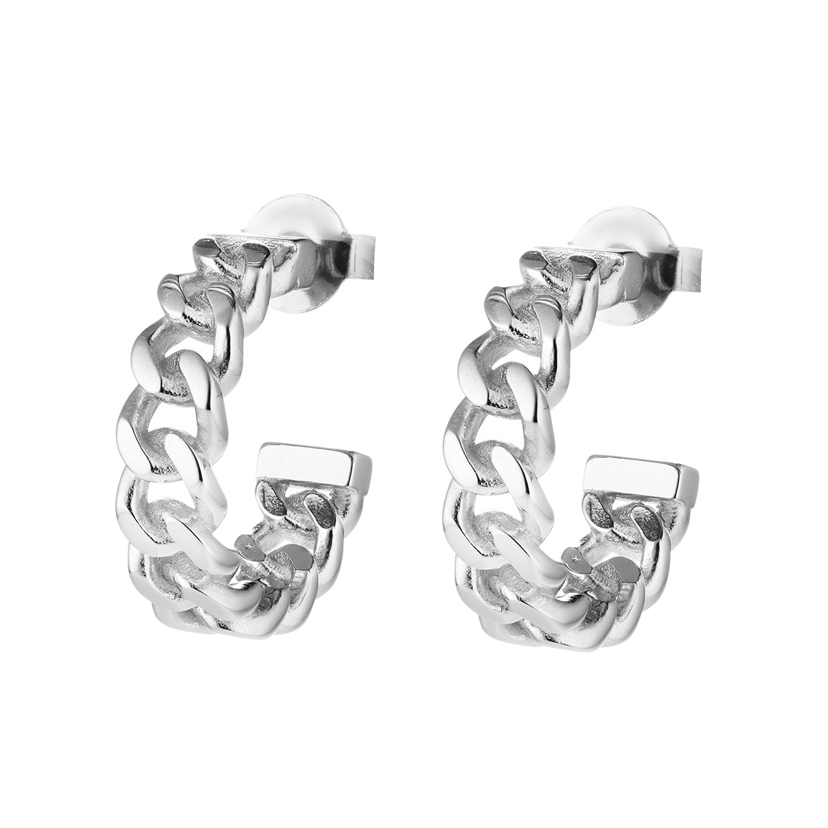 Lumoava Leon Hoop Earrings, Rhodium-Plated Bronze LP54265100000