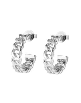 Lumoava Leon Hoop Earrings, Rhodium-Plated Bronze LP54265100000