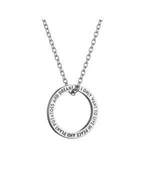 Lumoava x Moomin Moomintroll Quote silver necklace MO561810000
