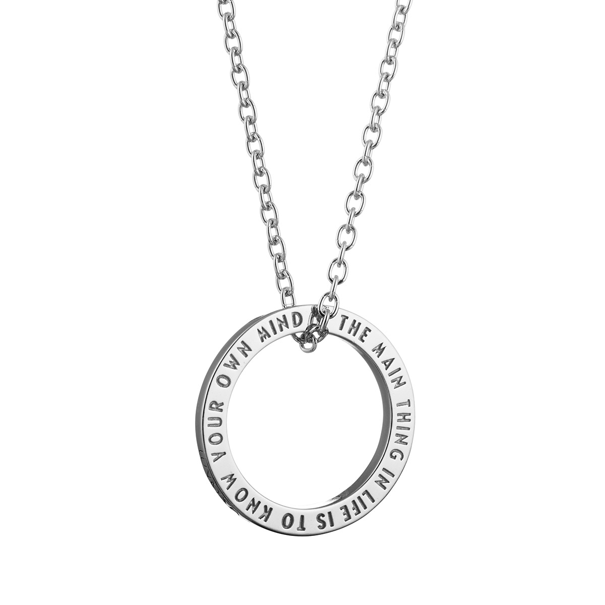 Lumoava x Moomin Snufkin Quote silver necklace MO561800000