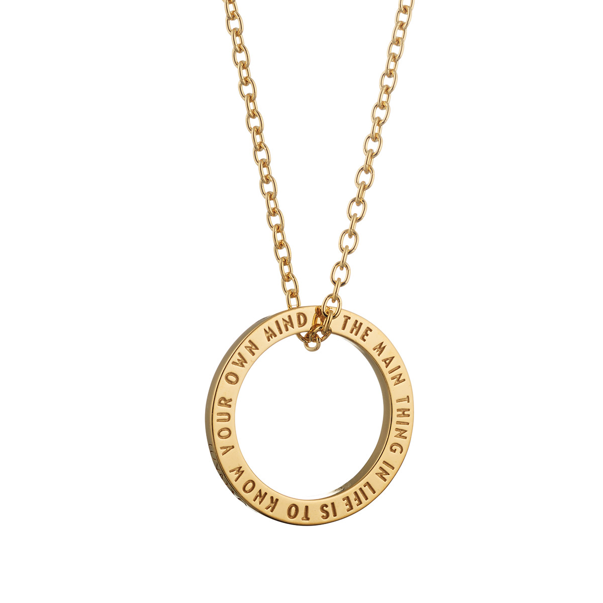 Lumoava x Moomin Snufkin Quote yellow gold-plated silver necklace MO661800000