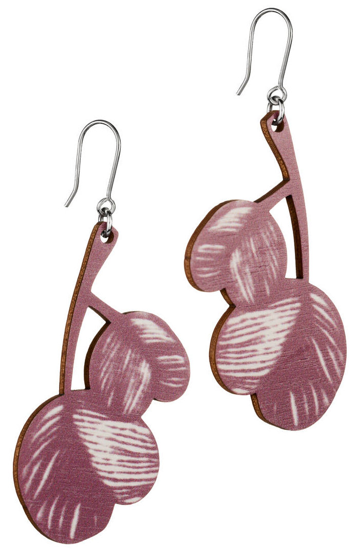Lumoava sprout veneer earrings burgundy LV5225000053