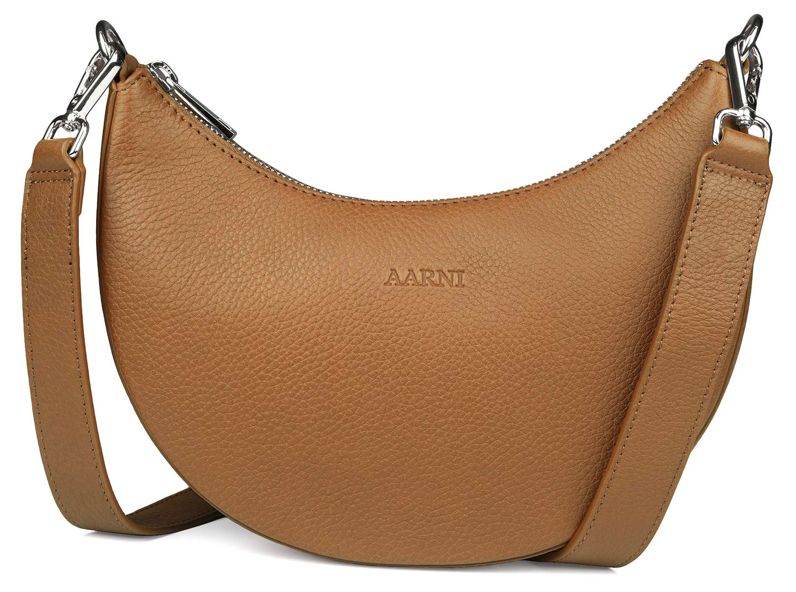 Aarni Luna moose leather purse cognac-silver