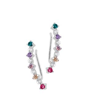 Lykka Casuals climber colorful silver earrings