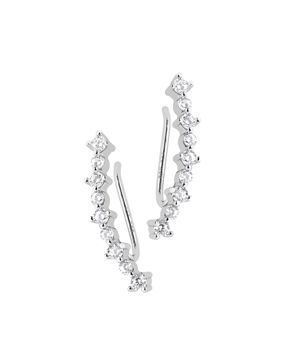 Lykken Casuals climber white silver earrings