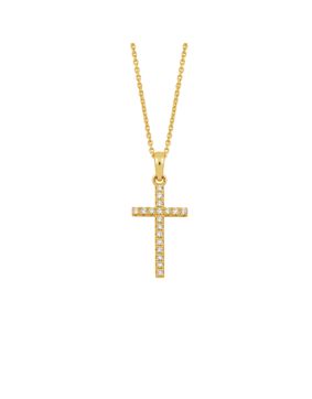 Lykken Crosses pendant cross gold plated silver necklace