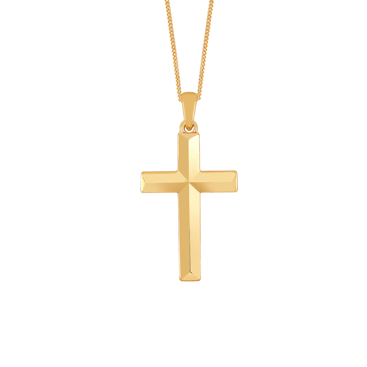 Lykka Crosses plain cross goldplated silver