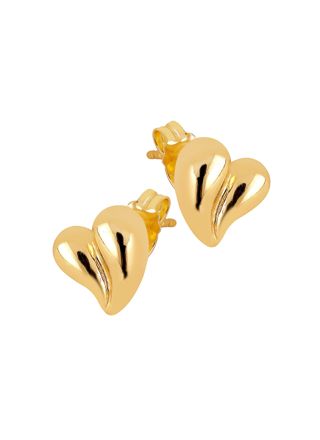 Lykka Hearts earrings 10mm goldplated silver